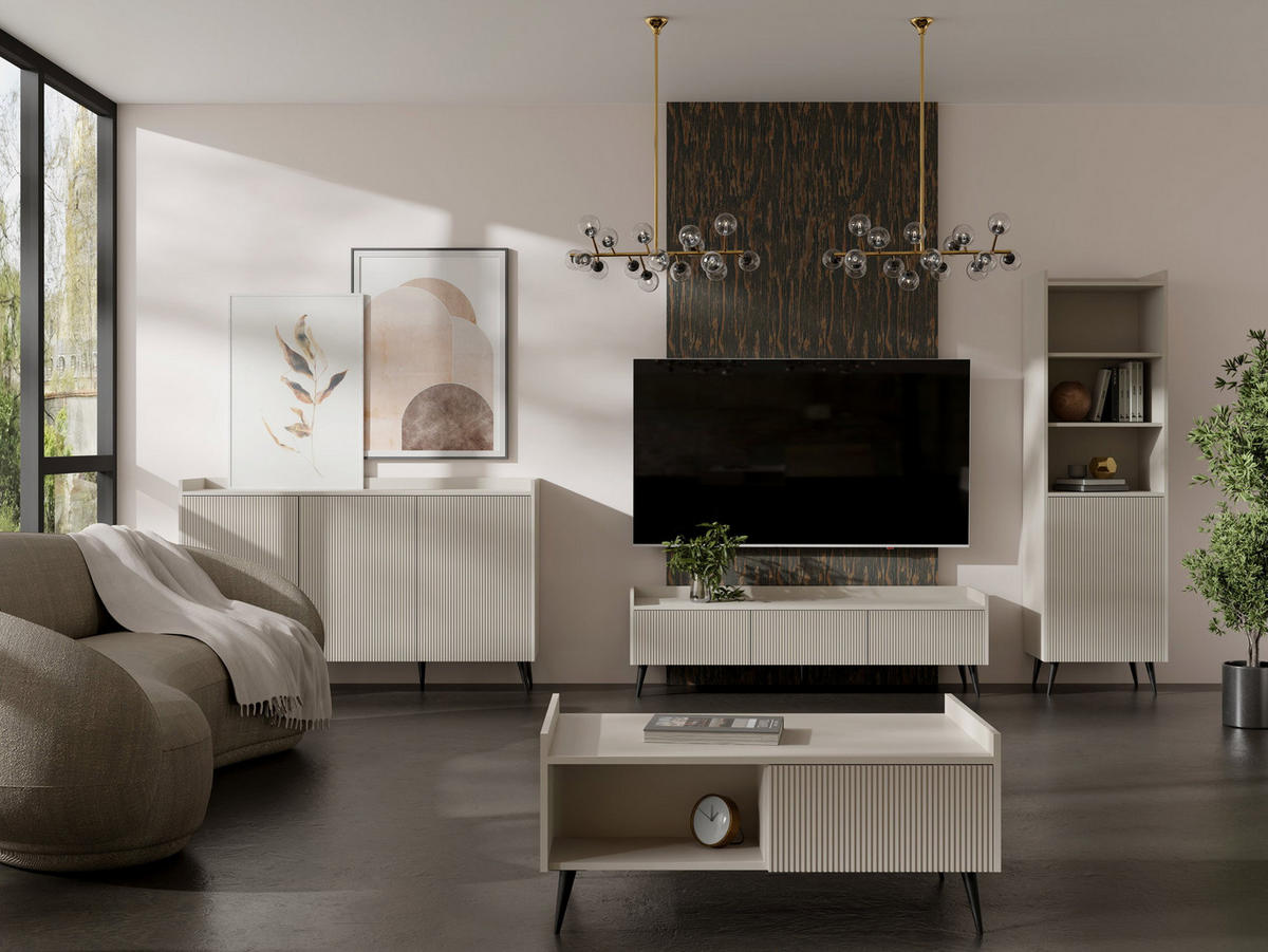 TV-LOWBOARD Arysa in Beige Kaschmir 150/45/41 cm - Kaschmir/Beige, Holzwerkstoff/Metall (150/45/41cm) - WFL GROUP