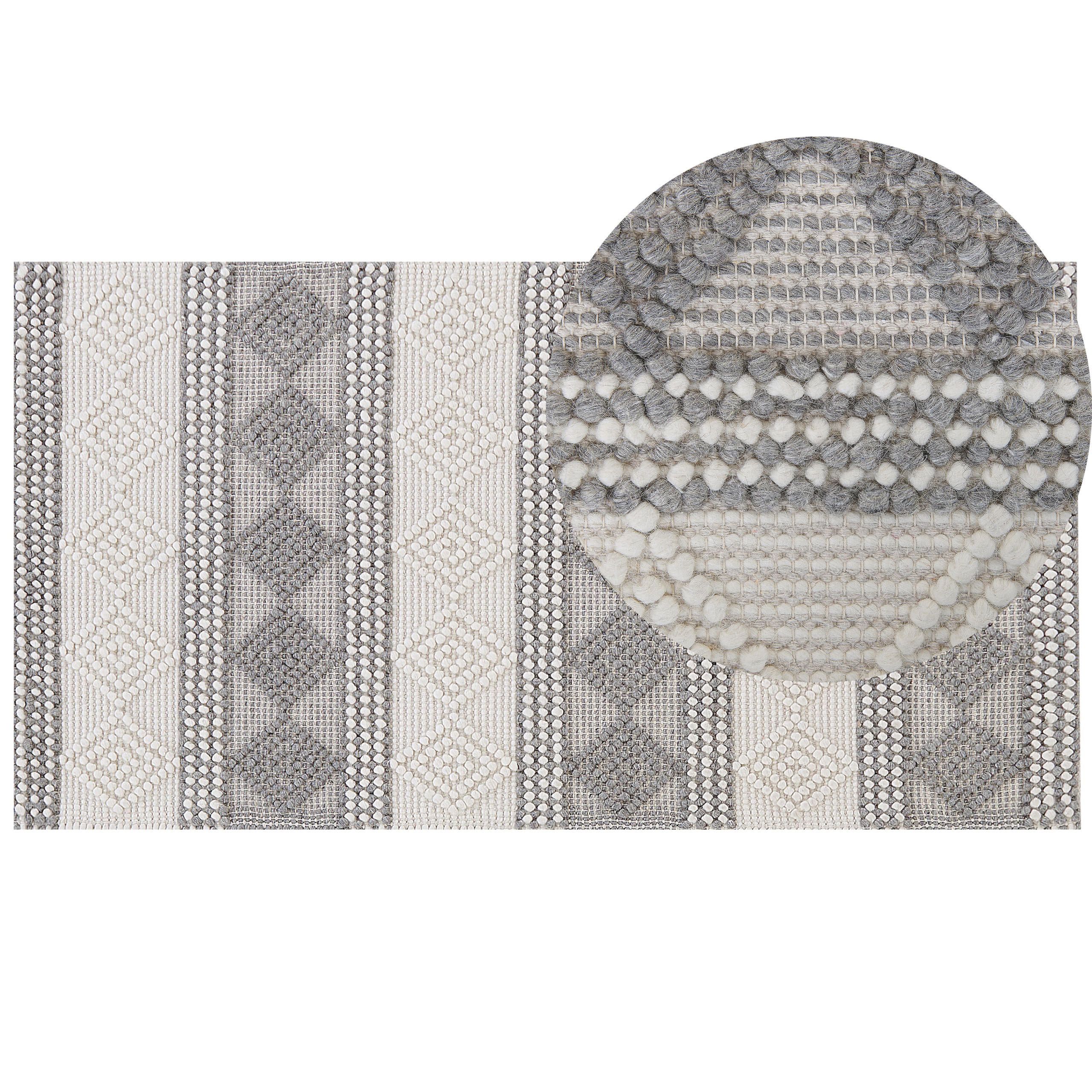KURZFLOR-TEPPICH Bozova 150/80 cm - Beige/Grau, Textil (80/150cm) - Beliani