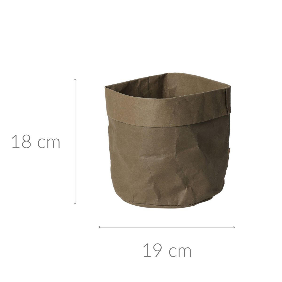 BLUMENTOPF zerknittertes Papier 19/18 cm - Braun, Papier (19/18cm) - Home Styling Collection