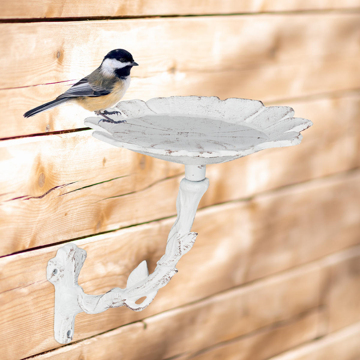 VOGELTRÄNKE - Weiß, Metall (17/20/21cm) - Relaxdays