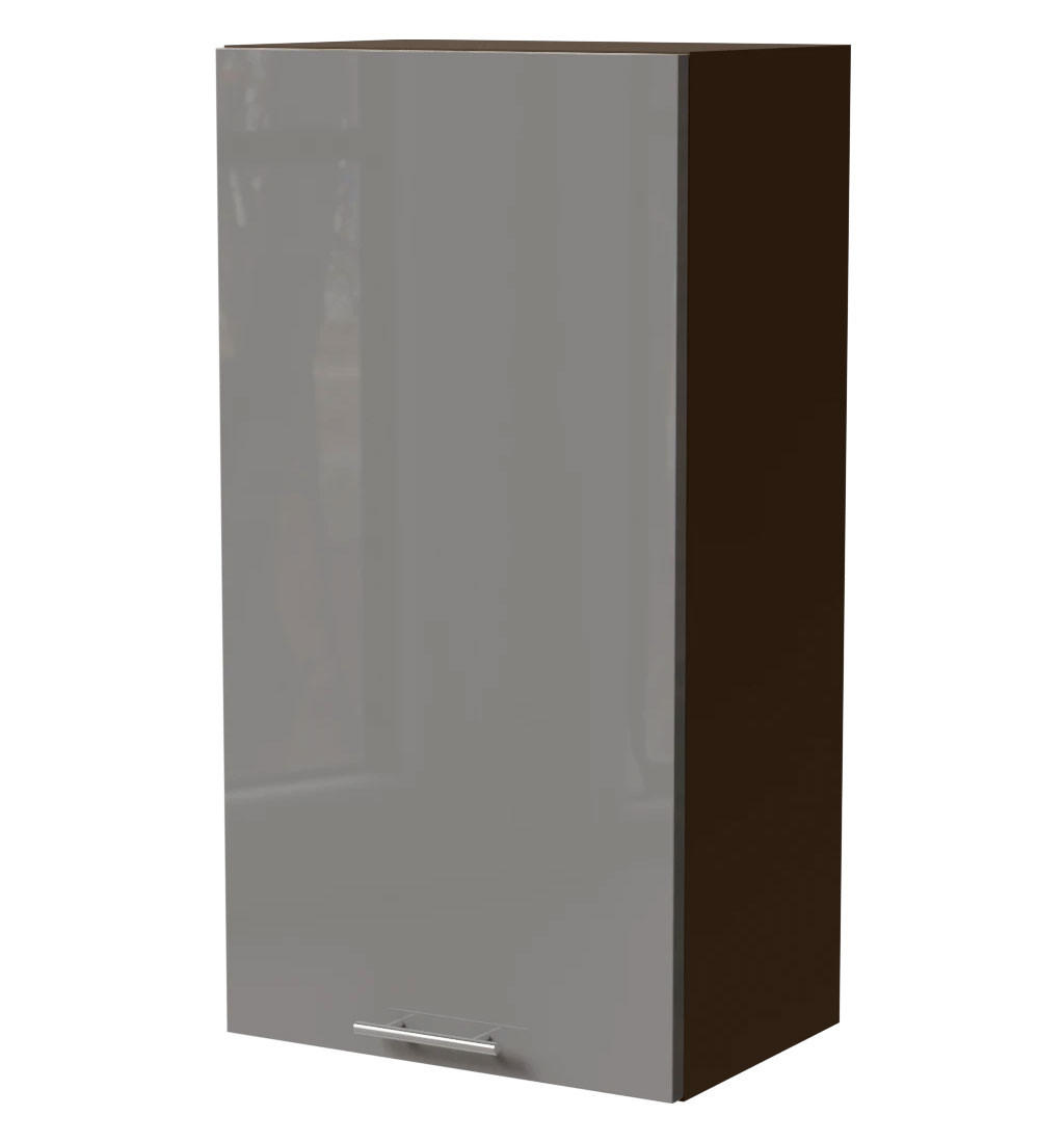 KÜCHENHÄNGESCHRANK Essen W4/50 Grau Hochglanz / Lava Matt 50 / 32,5 / 96cm - Dunkelgrau/Grau, Holz/Holzwerkstoff (50/96/32.5cm) - Feldmann-Wohnen