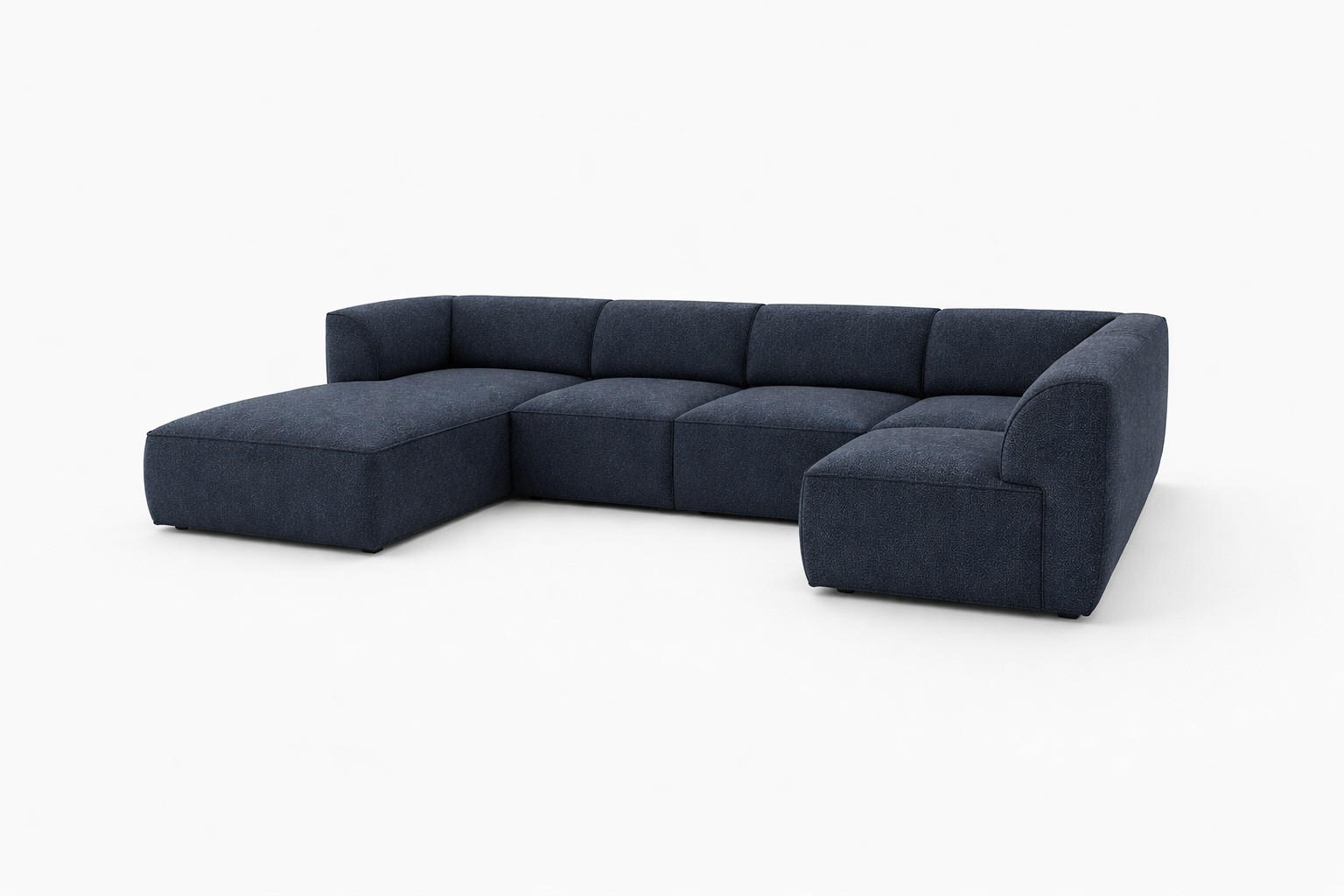 WOHNLANDSCHAFT MOVO - modulares Ecksofa dunkel blau – modernes Design und flexible Gestaltung, links - Dunkelgrün/Bordeaux, Kunststoff/Textil (156/78/345cm) - KS Home Concept