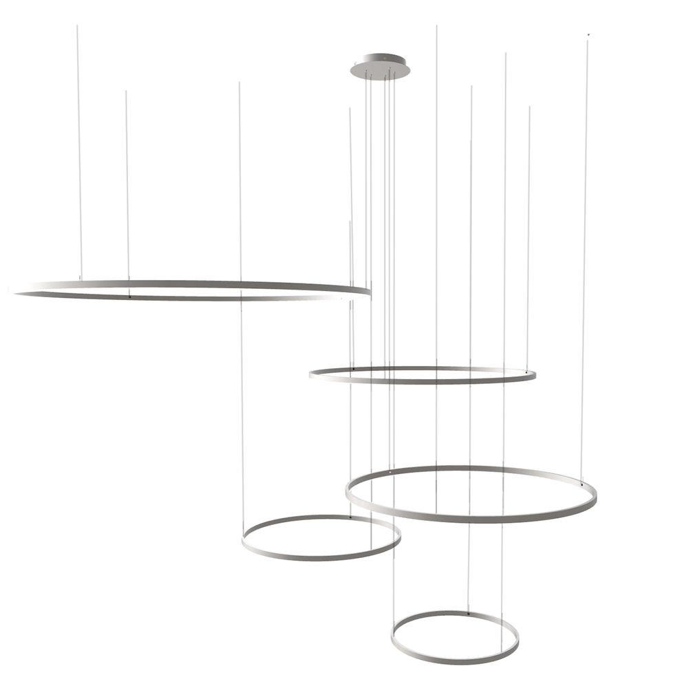 LED-HÄNGELAMPE 5er Ring Aluminium Ø 150 | 120 | 100 | 80 | 60cm - Alufarben, Metall (1.3/150/3.3cm) - s.luce