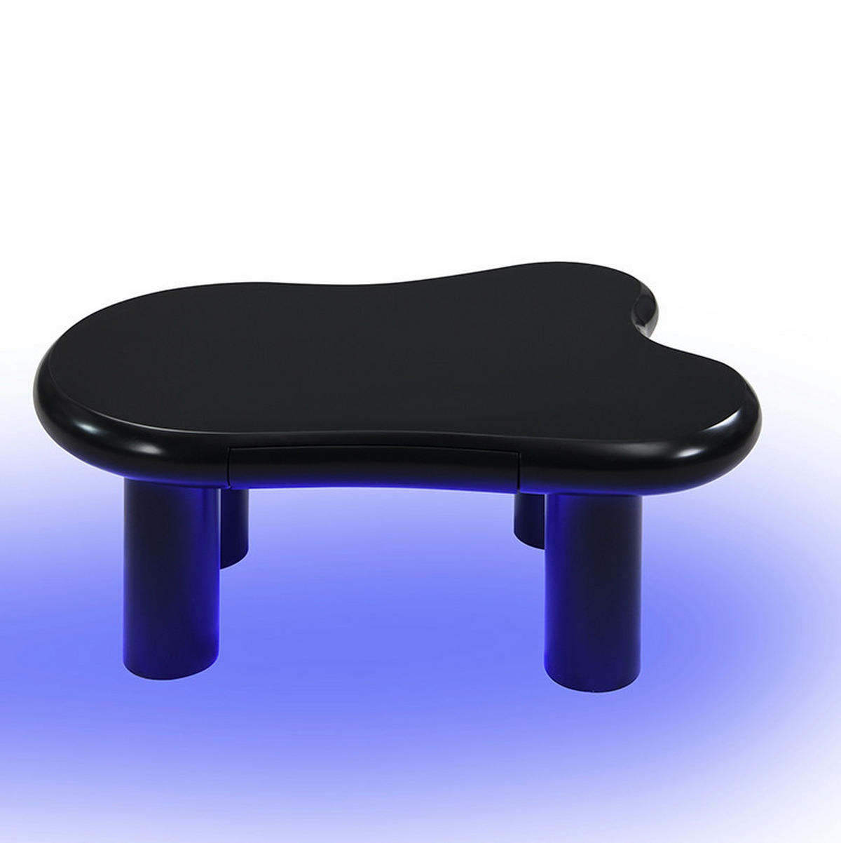 COUCHTISCH aus MDF 98x65,5x40 cm in Schwarz mit Schublade & LED-Beleuchtung - Schwarz, Holzwerkstoff (98/65.5/40cm) - Modfu