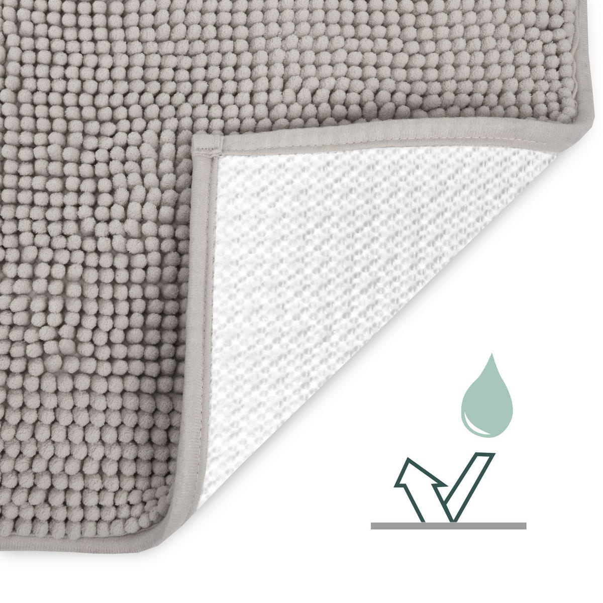 VORLEGER MATTE BeauMare WR 50/50 cm Hellgrau - Hellgrau, Textil (50/50cm) - Beautissu 