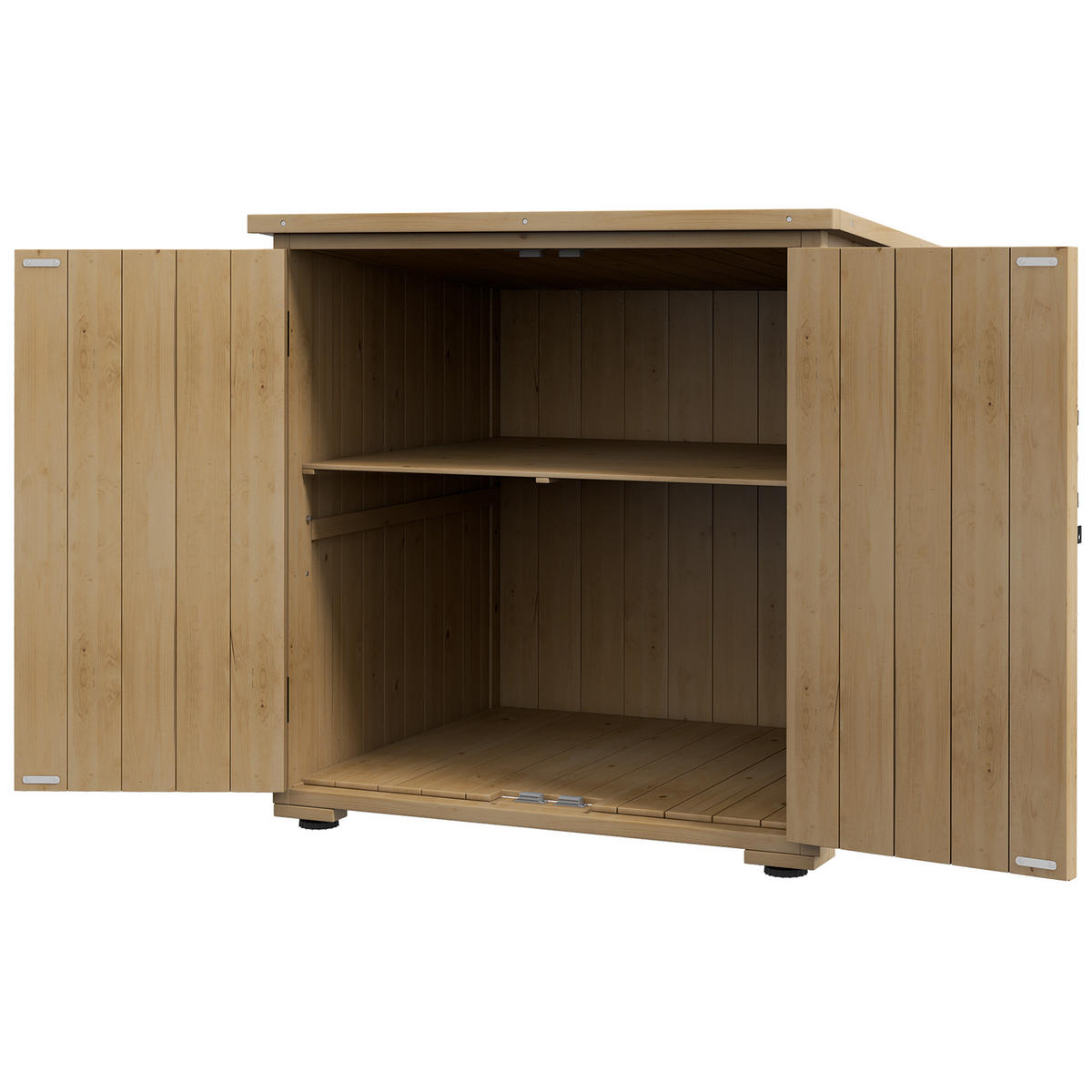 GERÄTESCHUPPEN DE-09238 Dunkelgrau - Naturfarben, Holz (77.5/90/88cm) - ComfortXL
