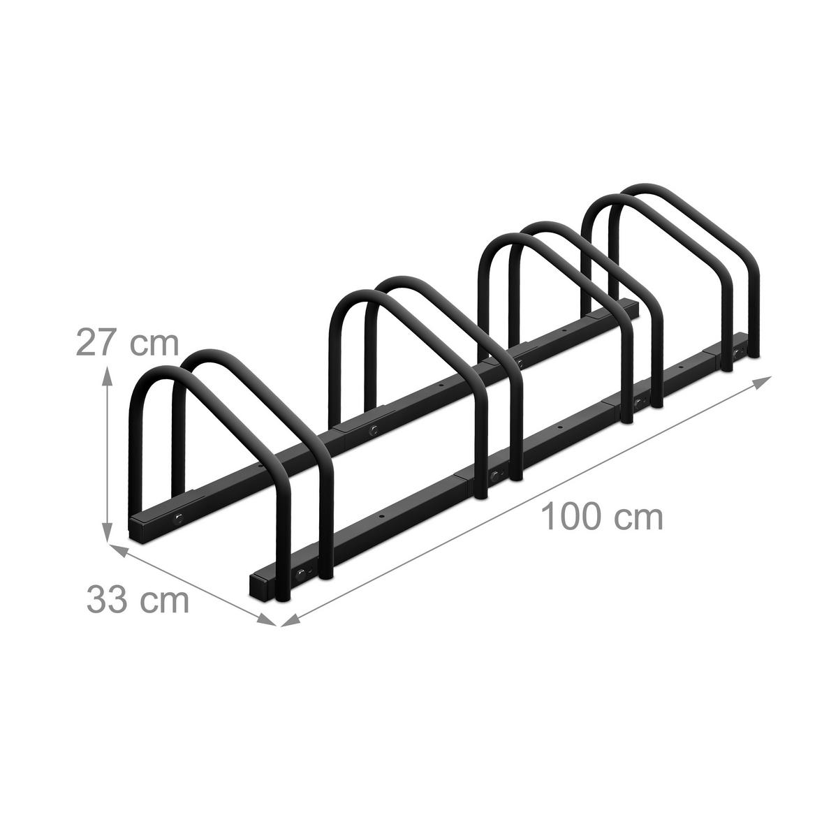 STALAK Antracit za 4 bicikla čelik s praškastim premazom - antracit, metal (100/27/33cm) - Relaxdays
