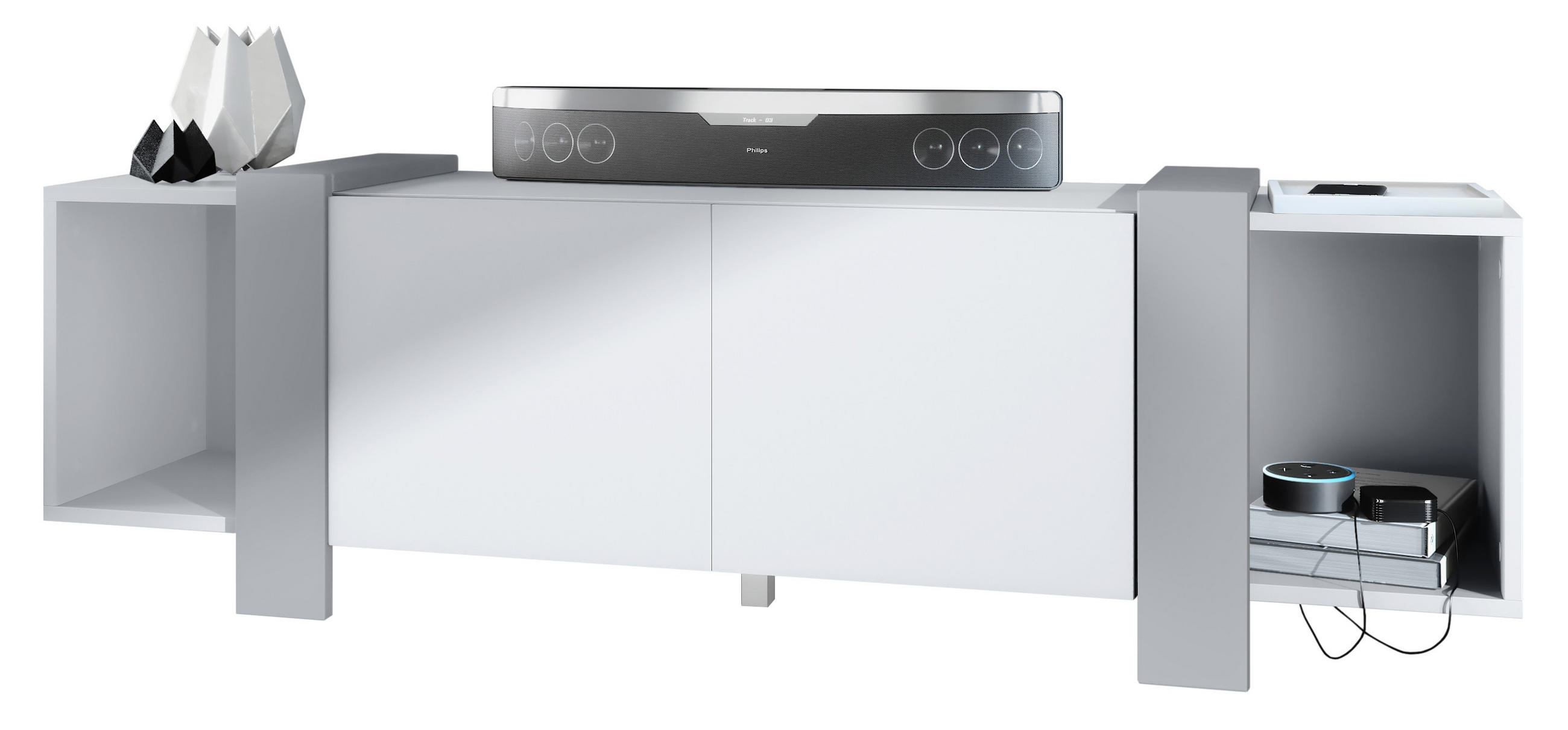 Vladon Lowboard Greige 149x45.5x34 cm