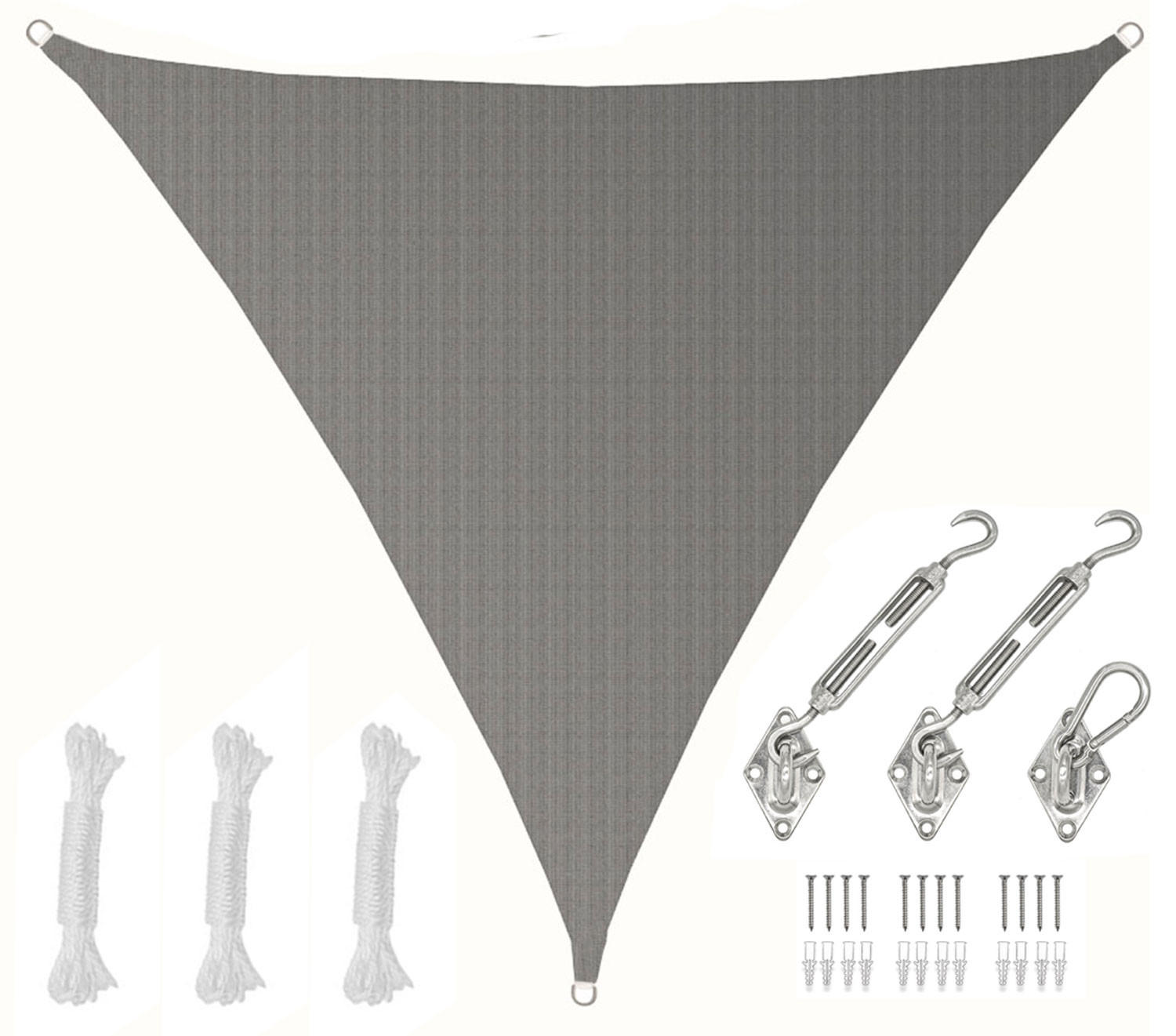 SONNENSEGEL Luftdurchlässig 500 cm Grau - Grau, Kunststoff (500/500cm) - Amanka