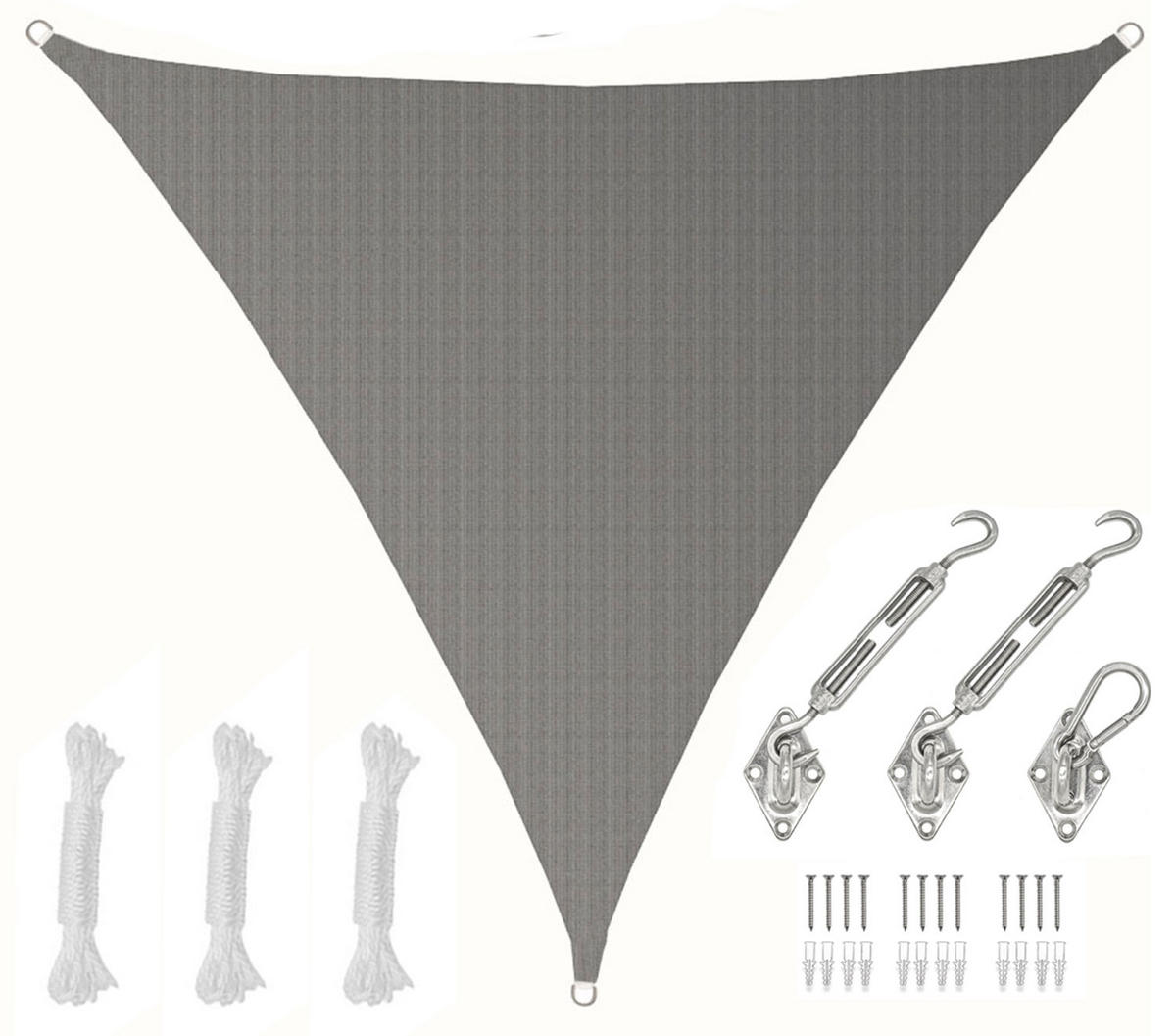 SONNENSEGEL Luftdurchlässig 500 cm Grau - Grau, Kunststoff (500/500cm) - Amanka