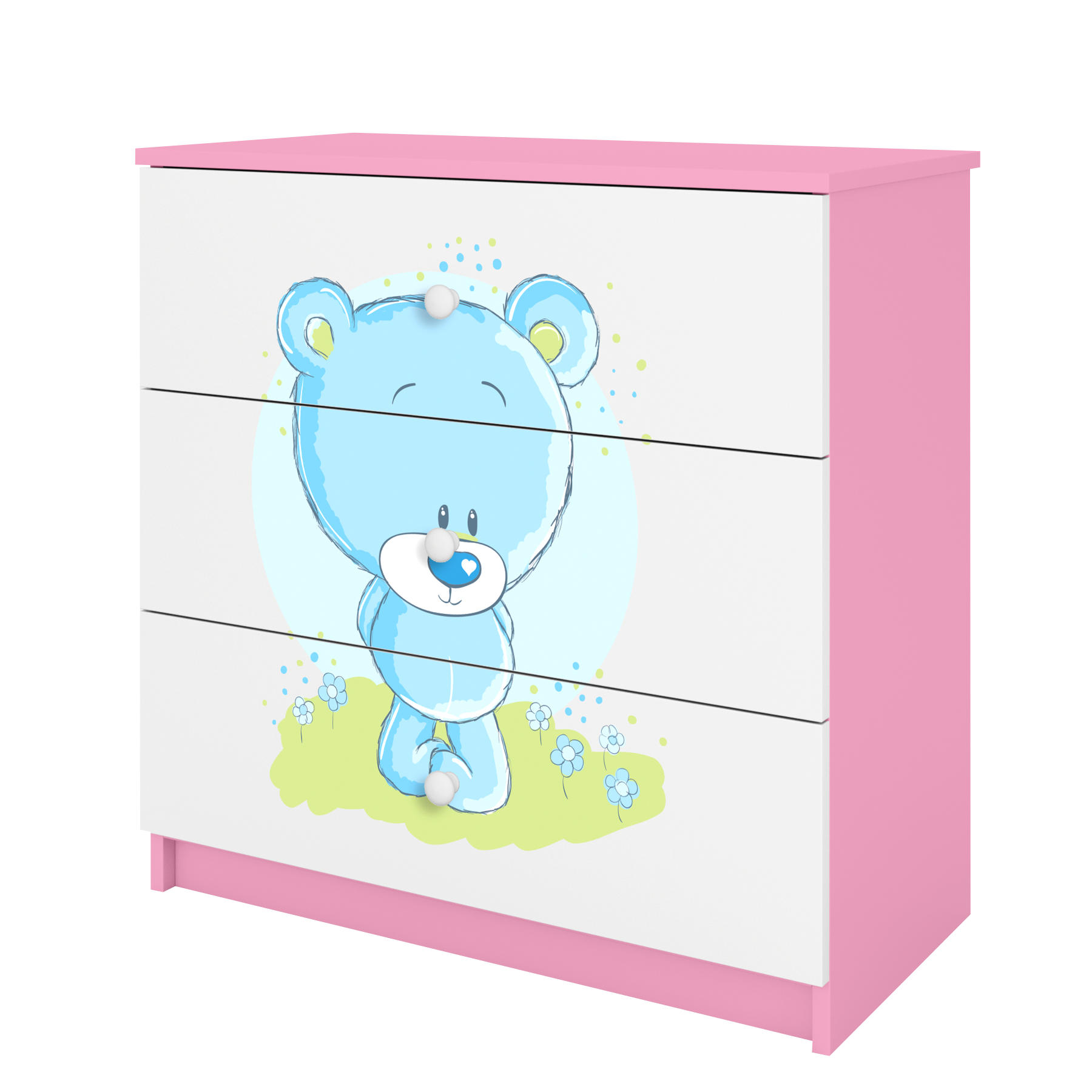 KOMMODE Babydreams Blaubär 81/81/41 - Rosa, Holzwerkstoff (81/81/41cm) - RAUMHIRSCH FURNITURE