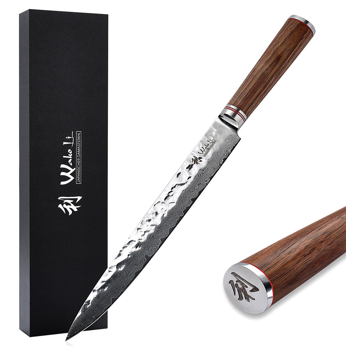 FLEISCHMESSER 25 cm - Nussbaumfarben, Holz/Metall (39cm) - Wakoli