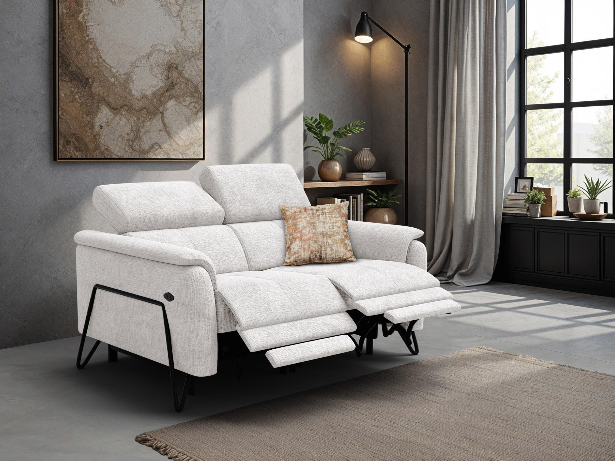 RELAXSOFA RODEN 2-Sitzer, creme - Creme, Holz/Textil (152/82/103cm) - Courtois Laville