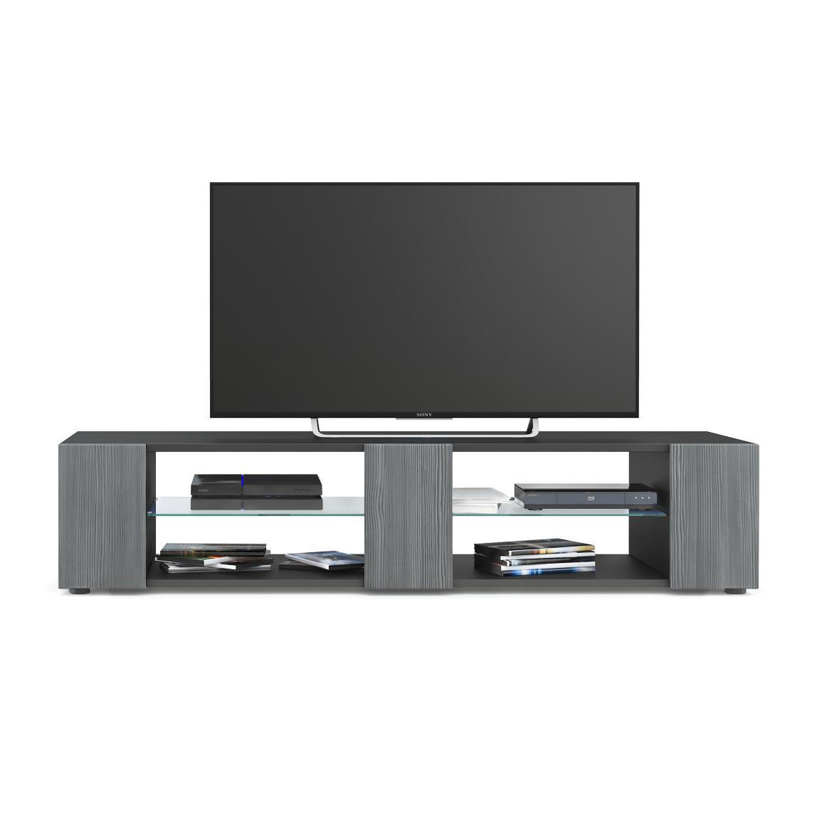 LOWBOARD Movie Fronten in Avola-Anthrazit - Anthrazit, Holzwerkstoff (135/30/39cm) - Vladon