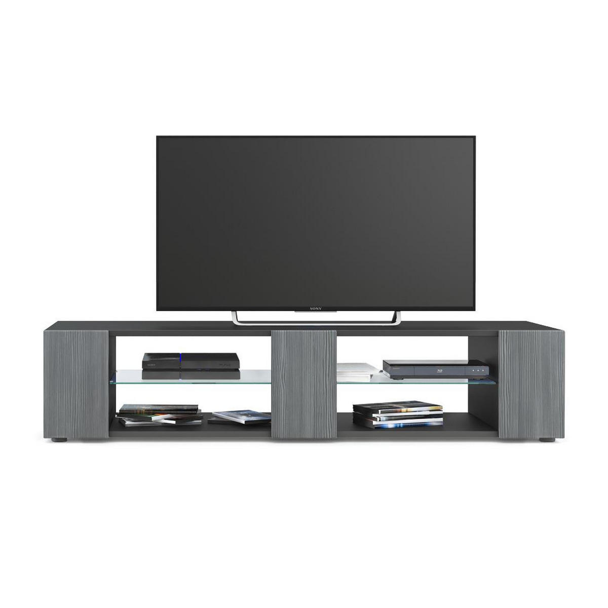 LOWBOARD Movie Fronten in Avola-Anthrazit - Anthrazit, Holzwerkstoff (135/30/39cm) - Vladon