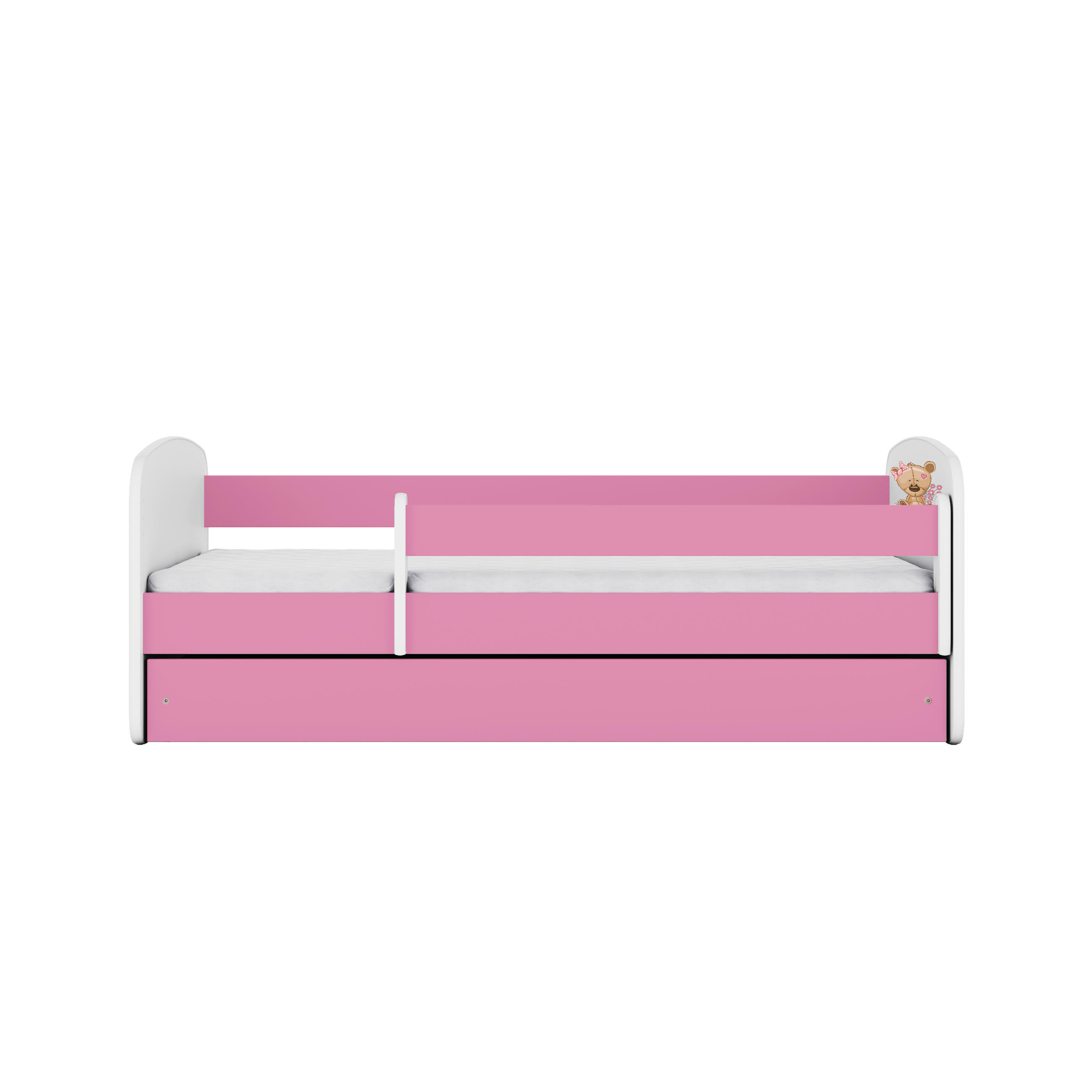 KINDERBETT Teddybärblumen mit Schublade und Matratze 140/70 - Rosa, Holzwerkstoff (70/140cm) - RAUMHIRSCH FURNITURE