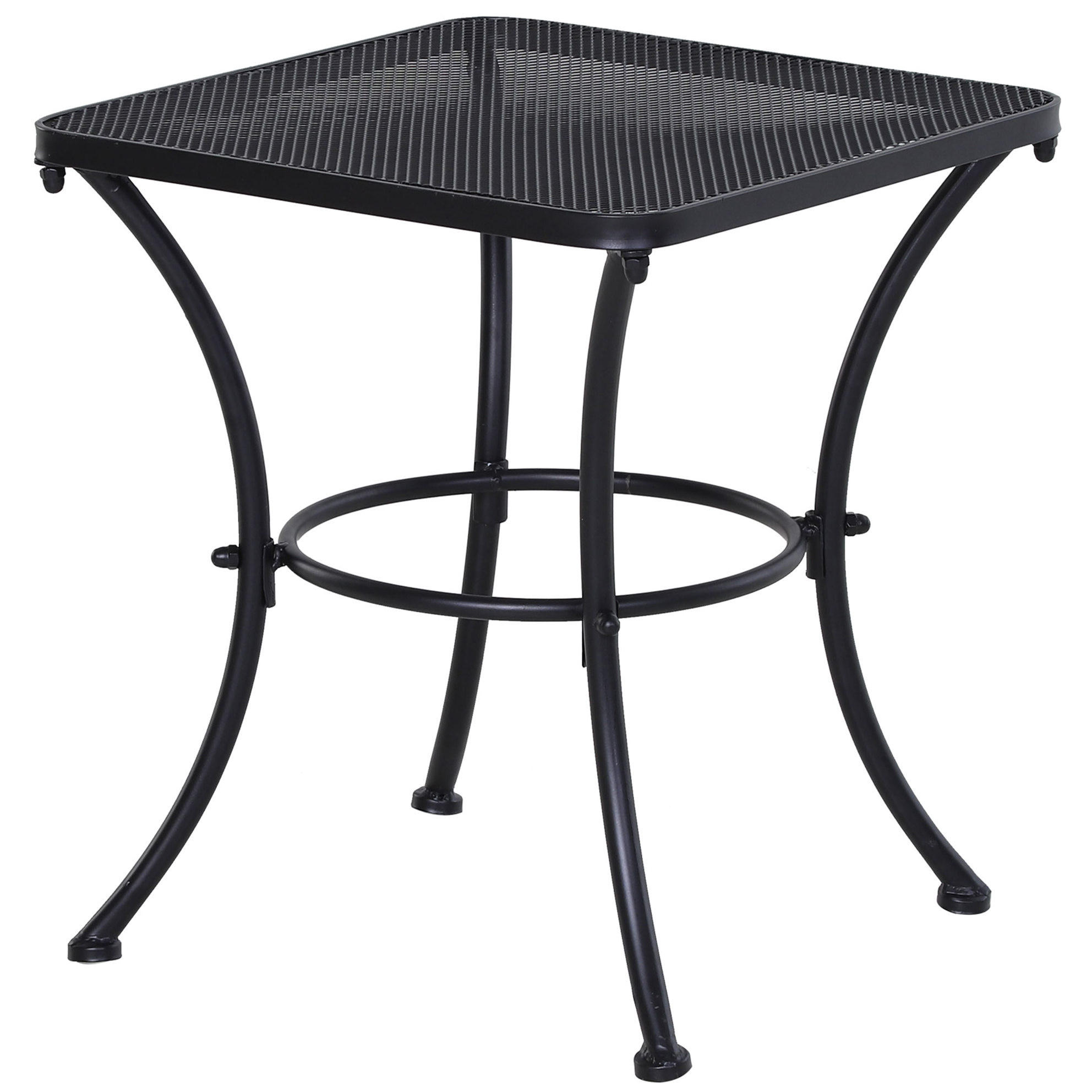 BEISTELLTISCH 45/45/50 cm in Schwarz aus Metall für Garten und Balkon - Weiß, Metall (45/45/50cm) - Flora Grace