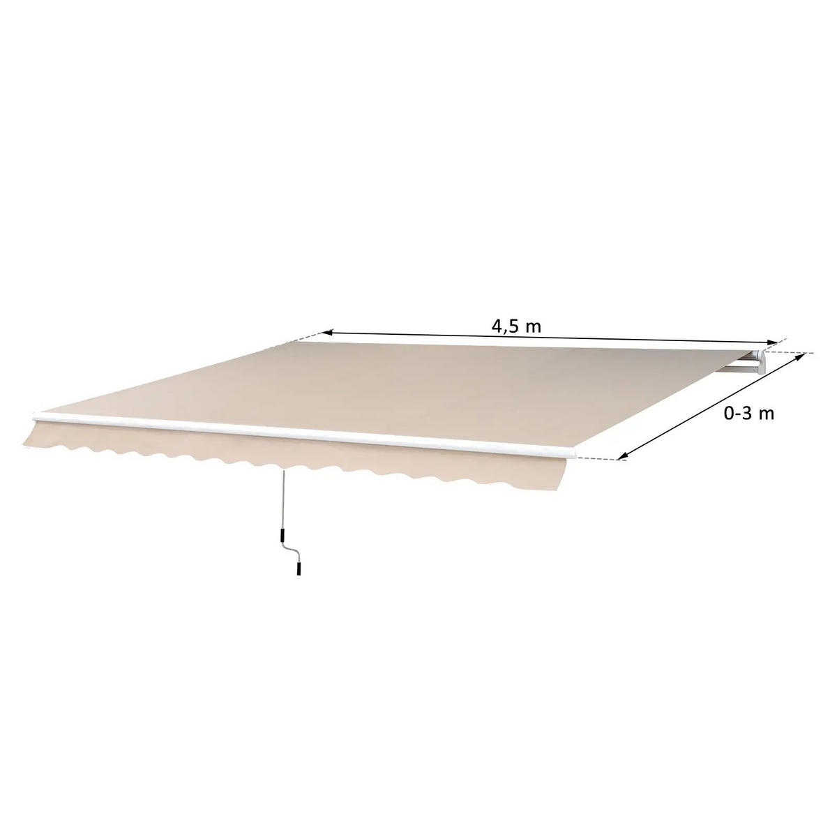 MARKISE Alu-Markise Gelenkarmmarkise Markise 3m breit Balkon Markise Sonnenschutz Balkon Beige - Beige, Textil (450/0.1/300cm)