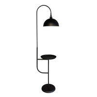 STEHLAMPE Gorkiede aus Metall mit Dimmer und Ablage - Schwarz, Metall (37/37/170cm) - Bamyum