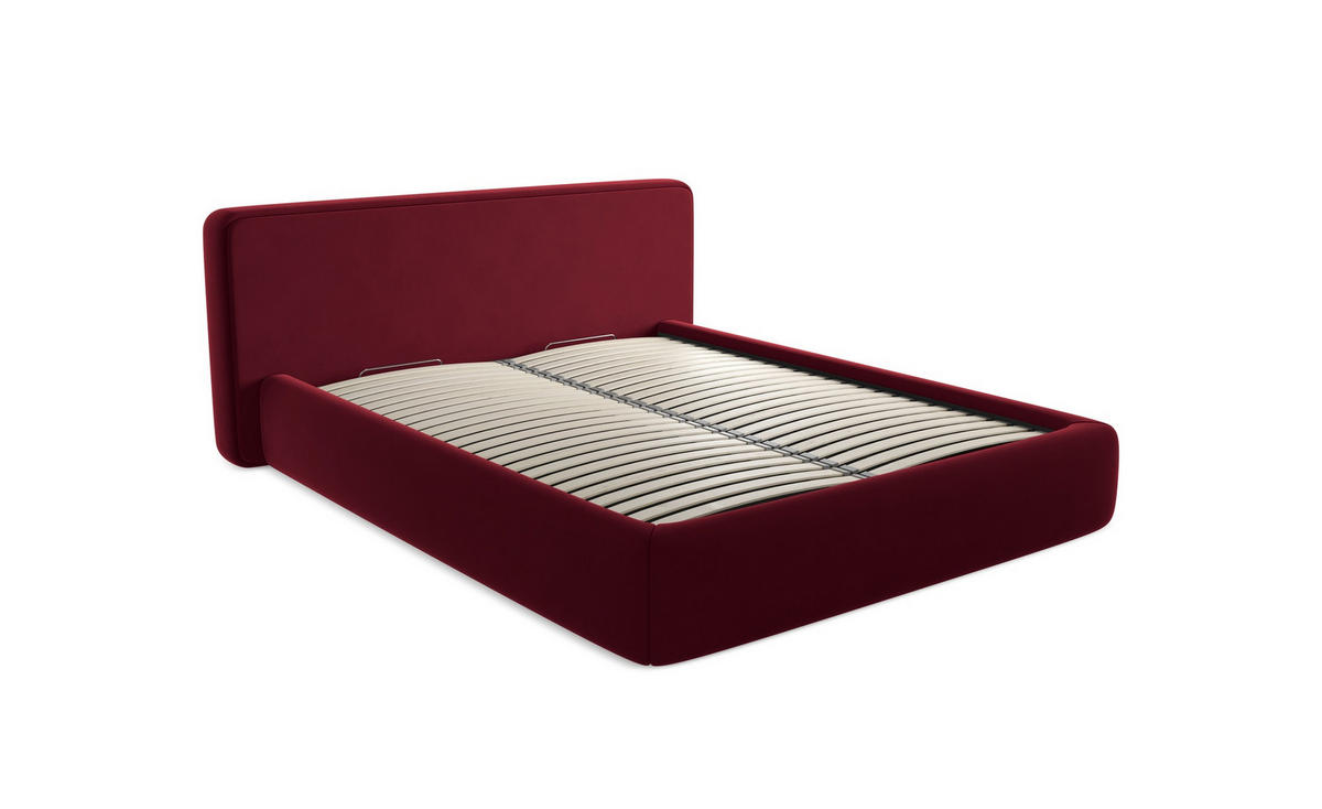 POLSTERBETT mit Bettkasten und Lattenrost 160x228 Orange - Terracotta/Schwarz, Kunststoff/Textil (140/200cm) - Makamii