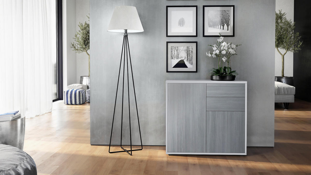 KOMMODE Ben Front in Avola-Anthrazit - Anthrazit, Holzwerkstoff (79/74/36cm) - Vladon