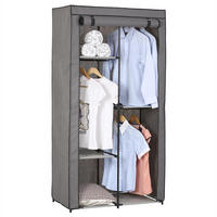 STOFFSCHRANK ADAM - Anthrazit, Textil (89/169/46cm) - IDIMEX