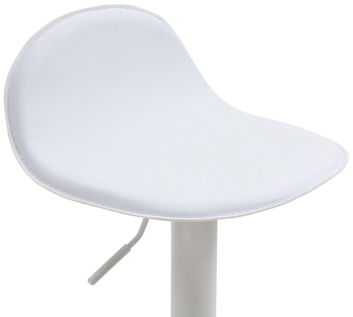 BARHOCKER Lederlook weiß - Weiß, Textil/Metall (39/73/41cm) - CLP