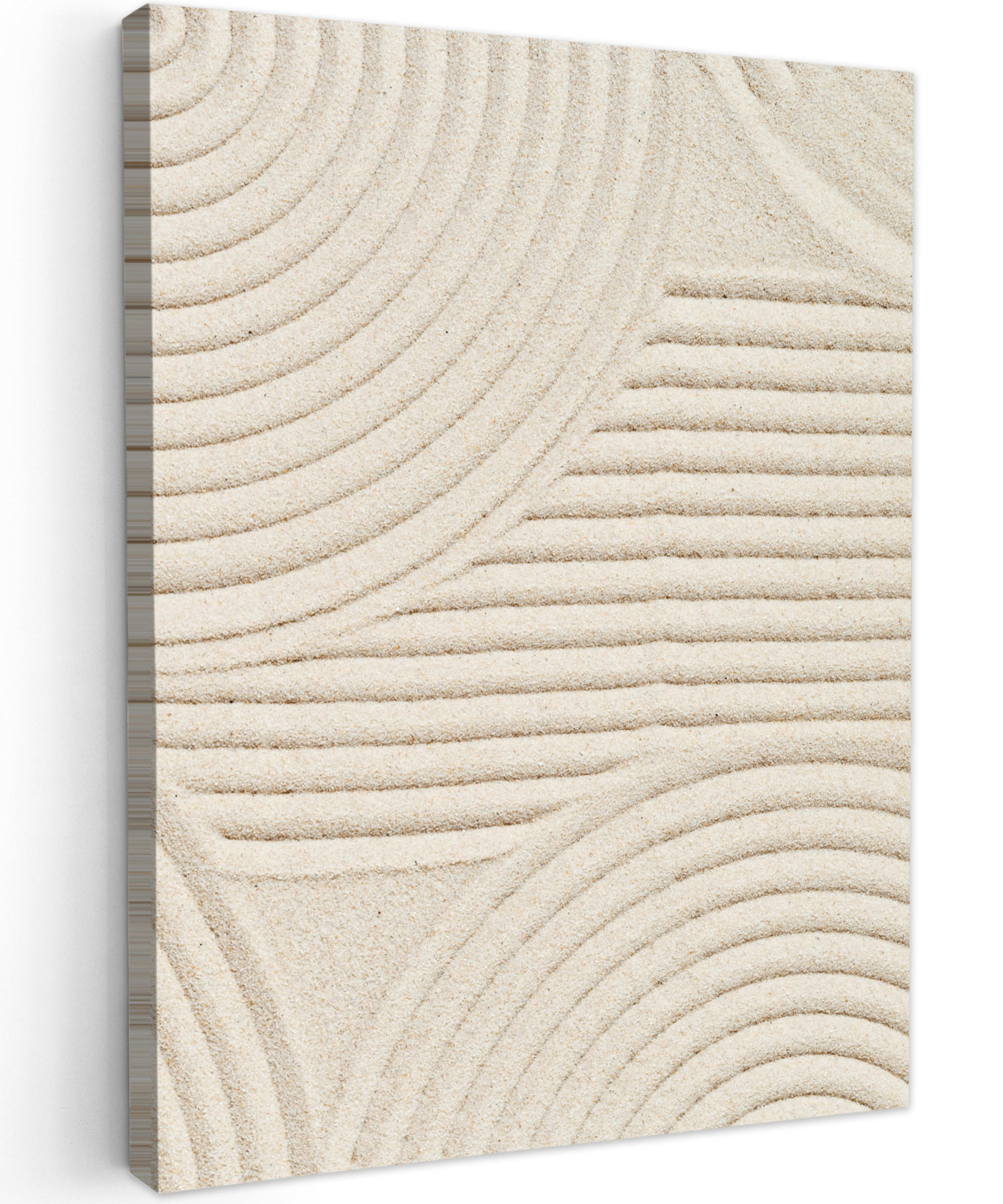 LEINWANDBILD Muster - Abstrakt - Weiß 30x40 cm - Beige, Textil (30/40cm) - MuchoWow
