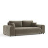 3-SITZER-SOFA Zanzibar Taupe Samtstoff - Taupe/Schwarz, Holz/Holzwerkstoff (213/79/108cm) - Maison de Reve