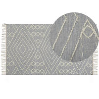 KURZFLOR-TEPPICH Khenifra 150/80 cm - Grau, Textil (80/150cm) - Beliani
