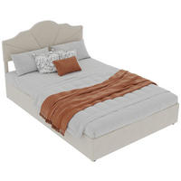 POLSTERBETT 160/200 cm in Beige Stoff mit Gepolstertem Kopfteil - Beige, Holzwerkstoff/Textil (160/200cm) - WISHDOR