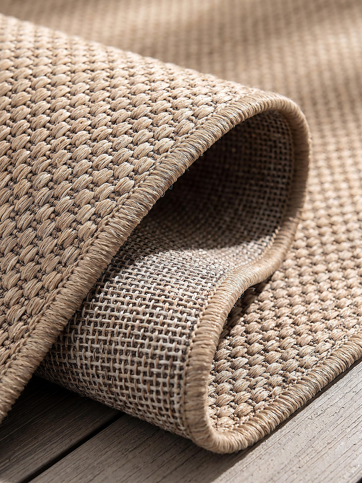 FLACHWEBTEPPICH Uni BORNO Polypropylen Natur 240 x 340 cm - Beige, Textil (240/340cm) - KADIMA DESIGN