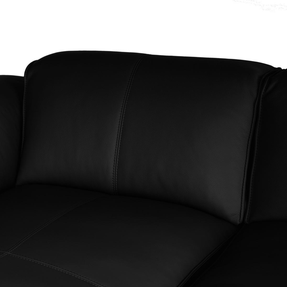ECKSOFA mit Rundecke - Schwarz, Leder/Kunststoff (325/260cm) - home24