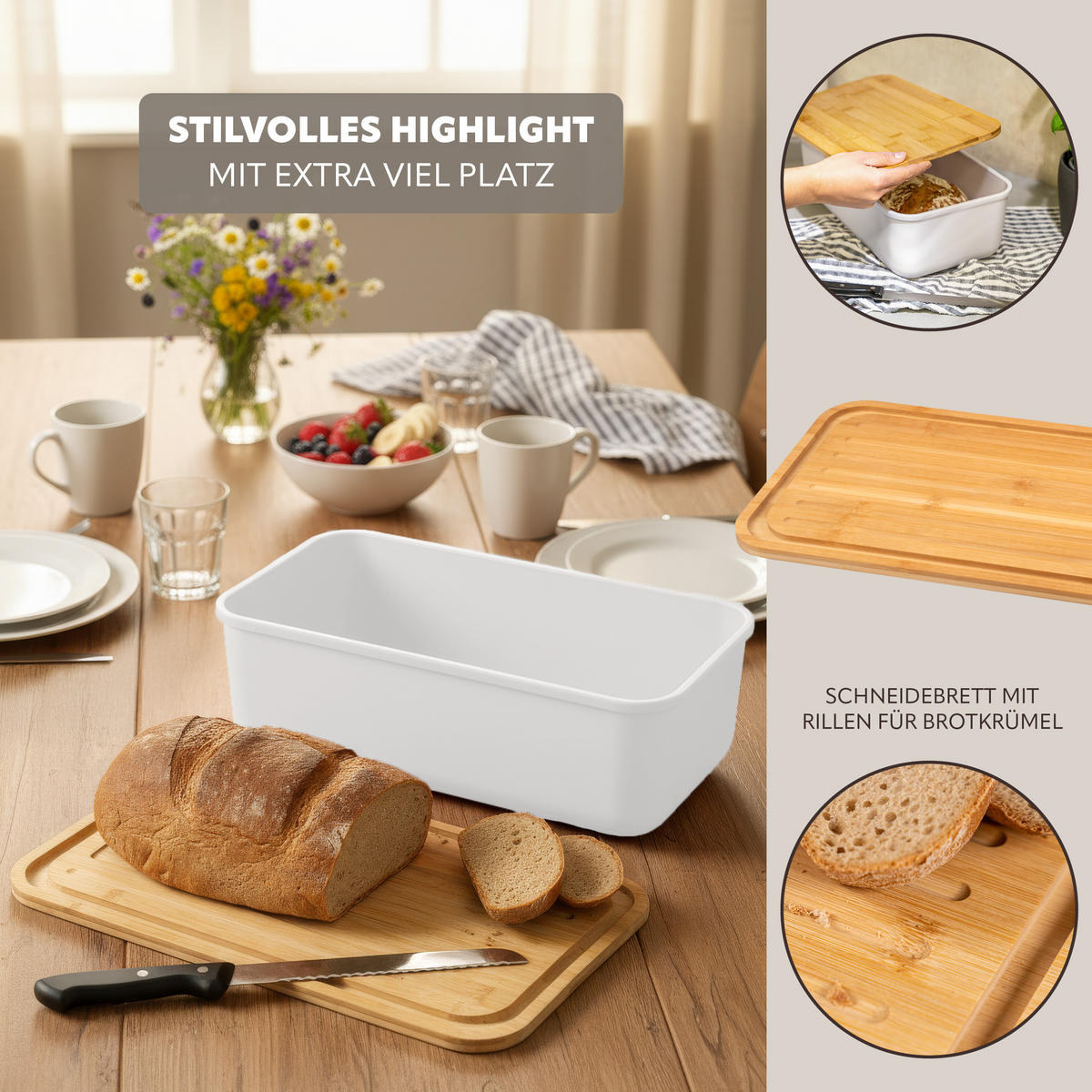 BROTKASTEN, weiß - Weiß, Kunststoff (40/12.5/23cm) - bremermann