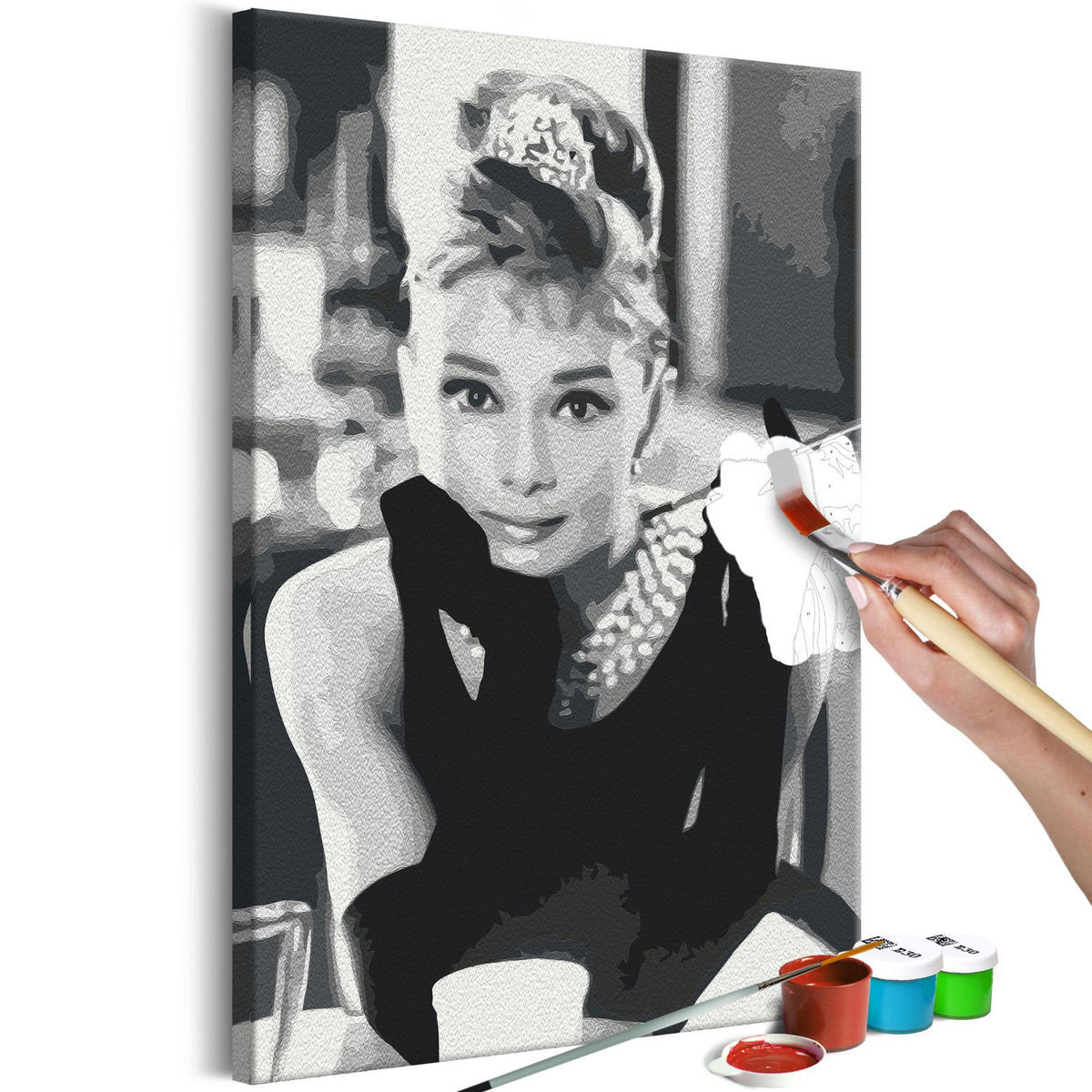 MALEN NACH ZAHLEN Schwarz-Weiß 40/60 cm - Schwarz, Textil (40/60cm) - KUNSTLOFT