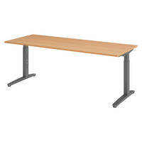 SCHREIBTISCH Serie-XB 80/200/74 cm in Buchefarben/Graphitfarben - Buchefarben/Graphitfarben, Holzwerkstoff (80/200/74cm) - bümö