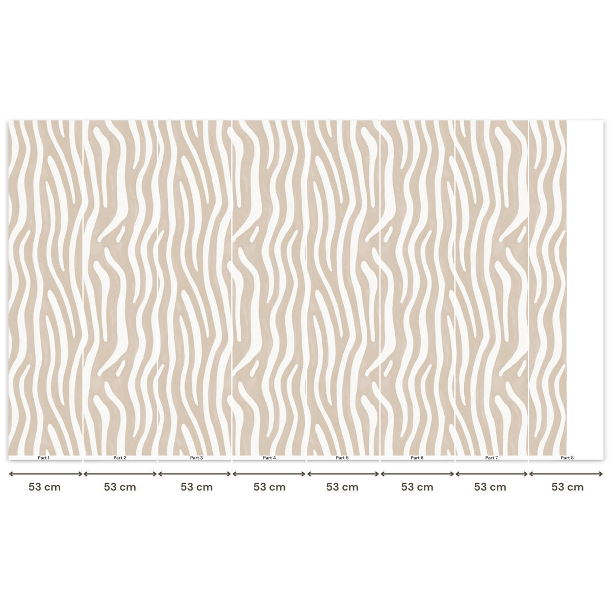TAPETE - Abstrakt - Zebra - Beige - 400x240 cm - Beige, Papier (400/240cm) - OnlyWow