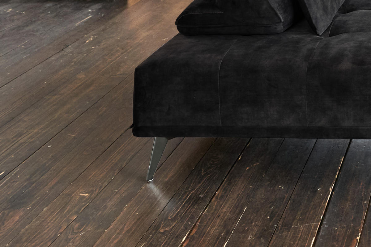 SOFA WIOLO Anthrazit Velvet - Anthrazit/Silberfarben, Textil (240/80/110cm) - KAWOLA