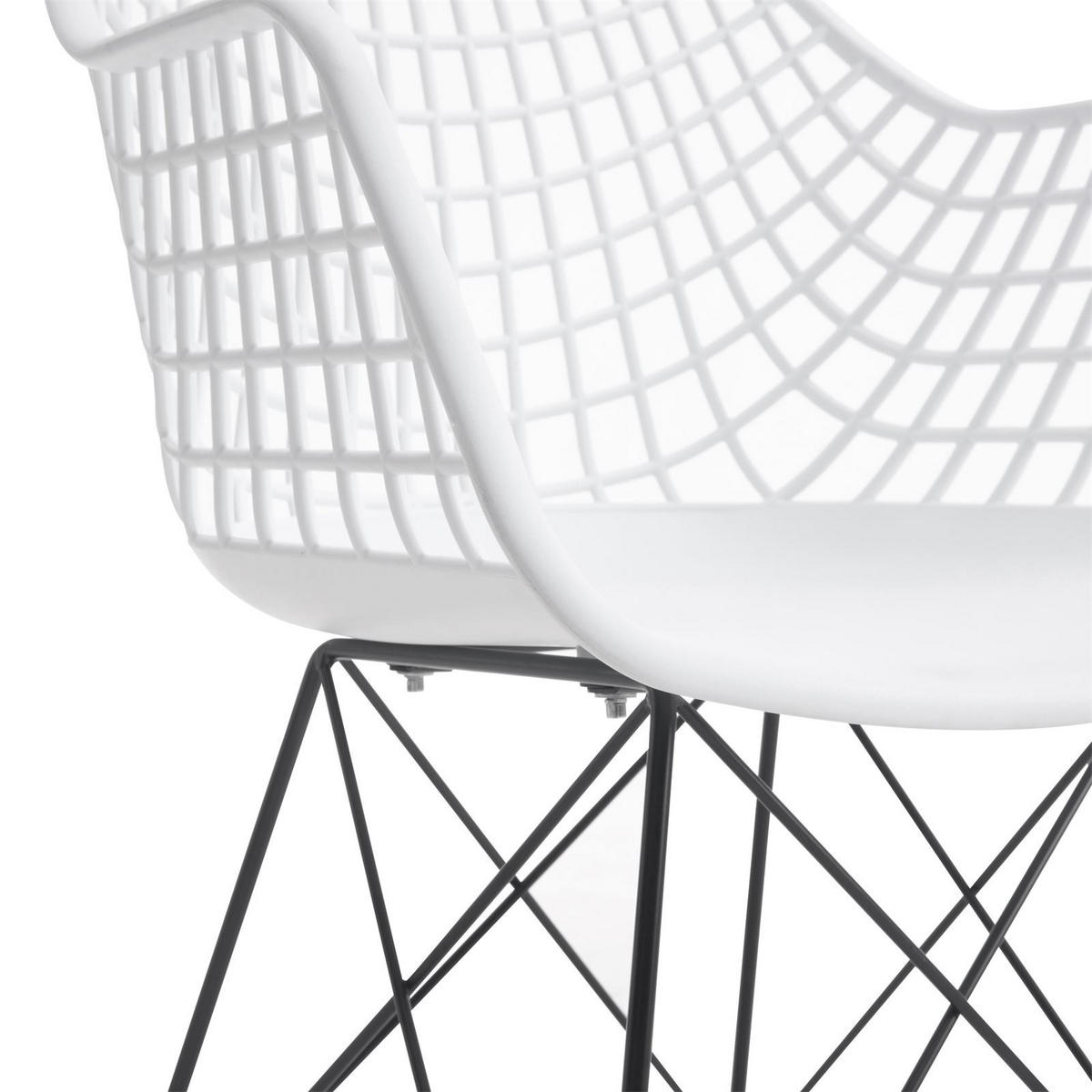 GARTENSTÜHLE ALICANTE 4ER-SET - Weiß, Textil (59/87/54cm) - IDIMEX