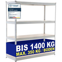 LAGERREGAL 160/60 cm Metall Weiß - Weiß, Metall (160/180/60cm) - CLP