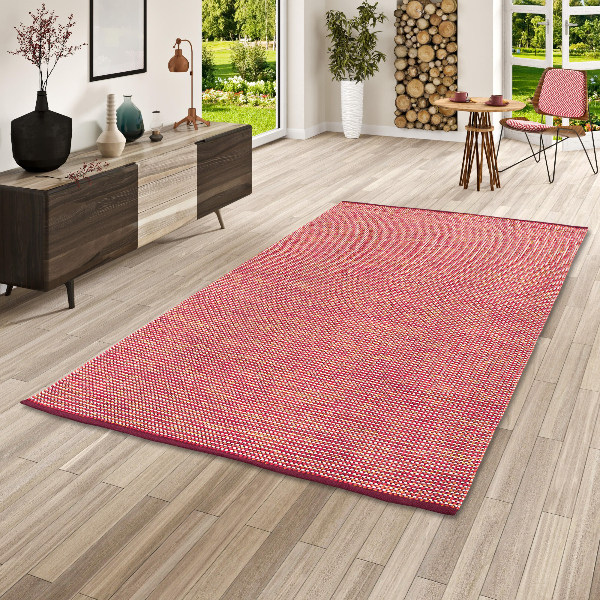BAUMWOLLE NATUR KELIM TEPPICH SANDY MODERN - Dunkelorange, Textil (200/290cm) - Pergamon