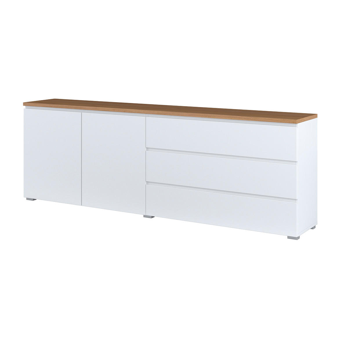 SIDEBOARD Liko Weiß und Holz - Weiß, Holzwerkstoff (200/67.9/34.5cm) - Petits-meubles