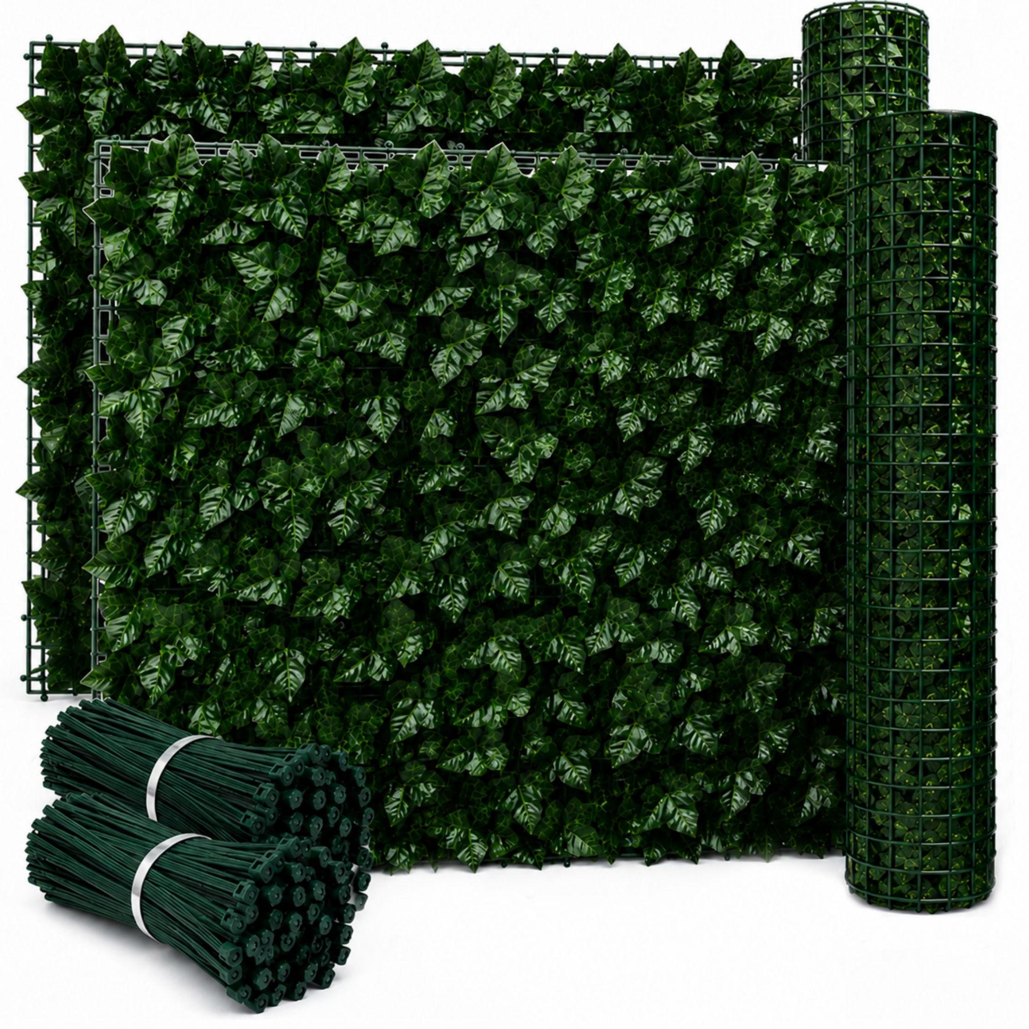 KUNSTPFLANZE Efeu, 2er-Set 300x50cm - Dunkelgrün, Kunststoff (300/50cm) - KRUMAD