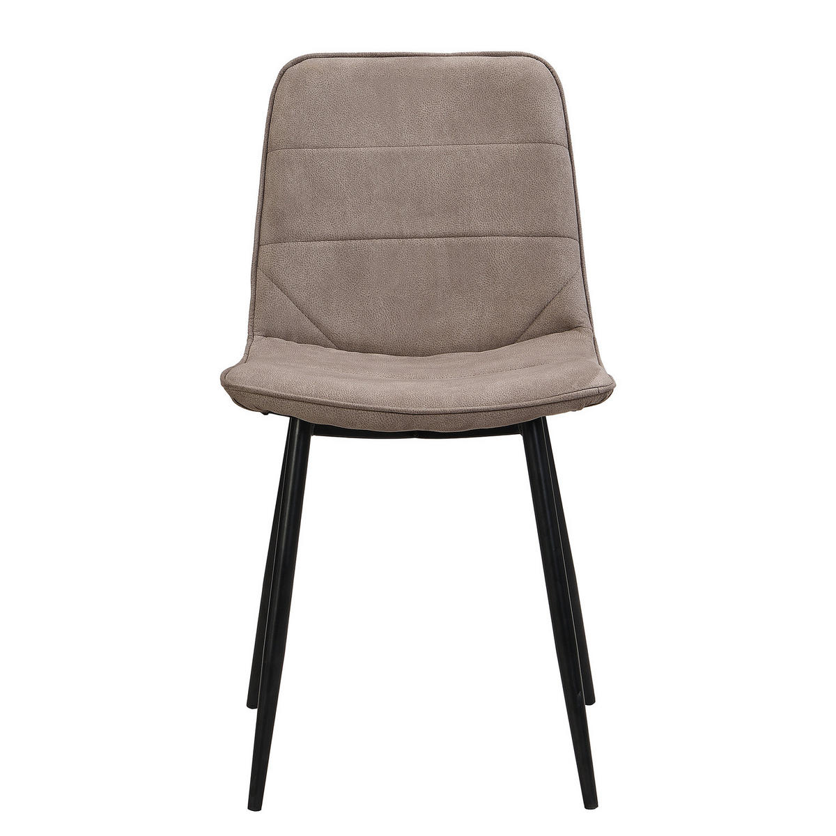 POLSTERSTUHL - 4er-Set - Taupe/Schwarz, Textil/Metall (47/84/52cm) - home24