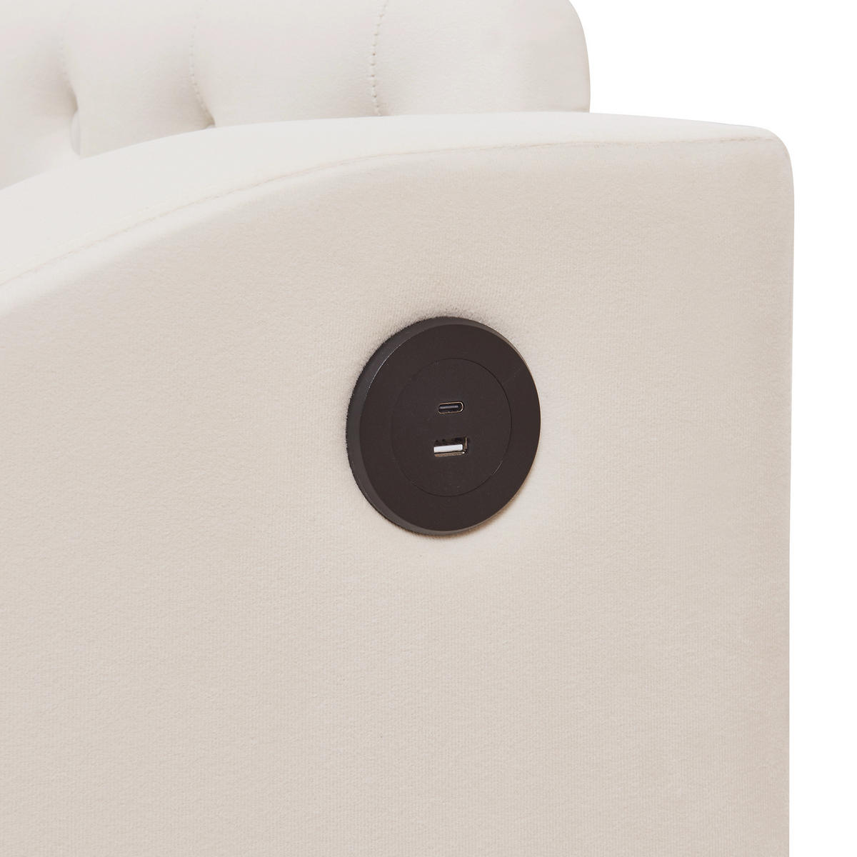 AUSZIEHBETT 90/180/190 cm DE-01976, in Beige, mit USB und Stauraum - Beige, Metall (90/190cm) - ComfortXL