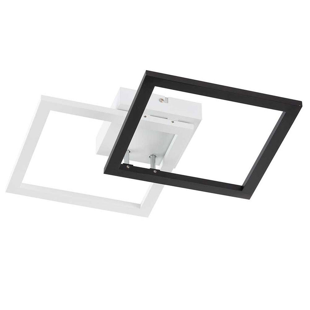 LED DECKENLEUCHTE Schwarz Weiß Quadrat - Weiß, Metall (48/31/7cm) - Wofi