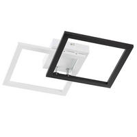 LED DECKENLEUCHTE Schwarz Weiß Quadrat - Weiß, Kunststoff/Metall (48/31/7cm) - Wofi