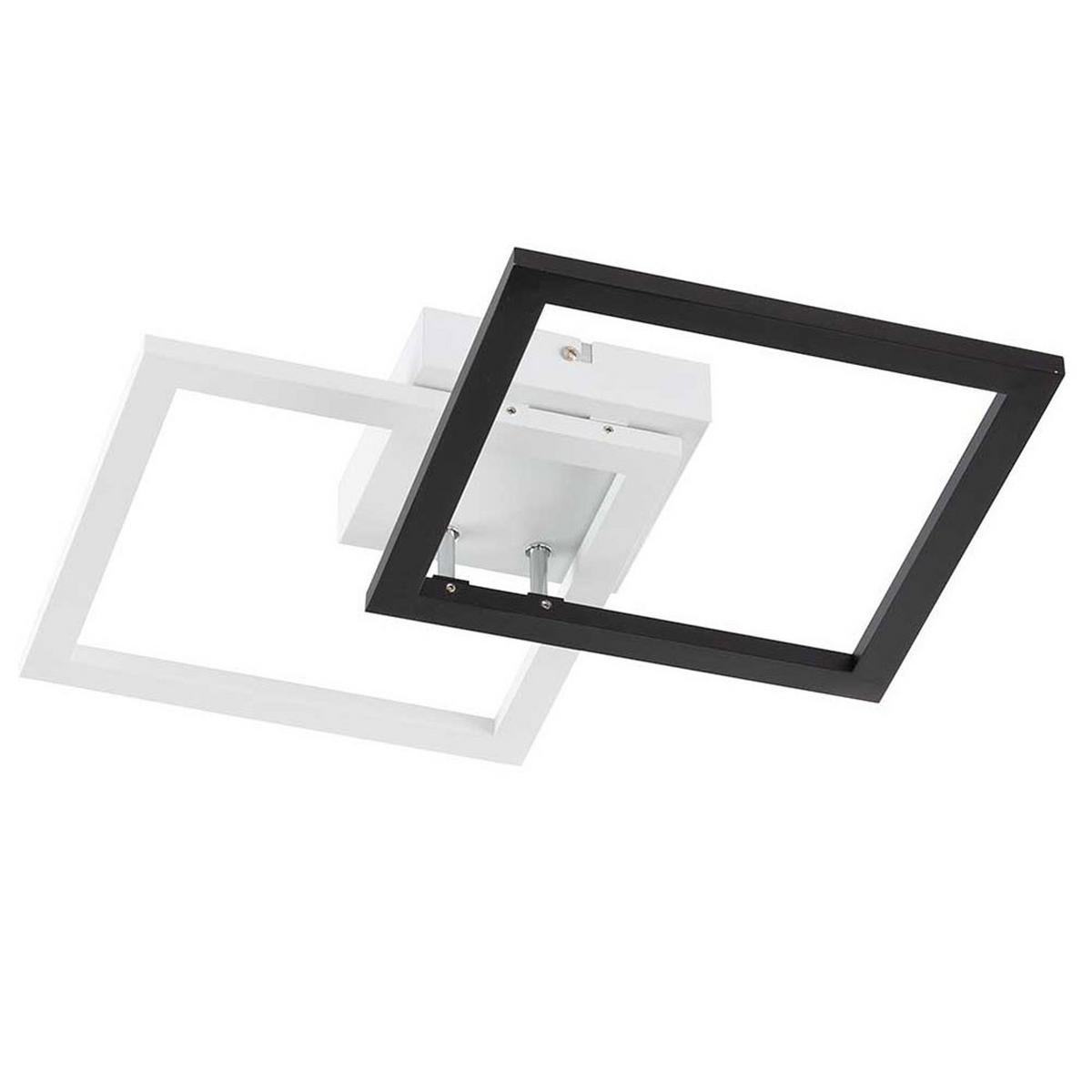 LED DECKENLEUCHTE Schwarz Weiß Quadrat - Weiß, Kunststoff/Metall (48/31/7cm) - Wofi
