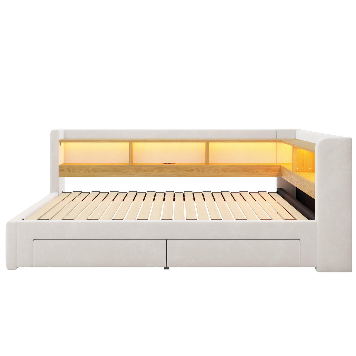 AUSZIEHBETT 90/180/200 cm, DE-41720, in Beige - Beige, Metall (90/200cm) - ComfortXL