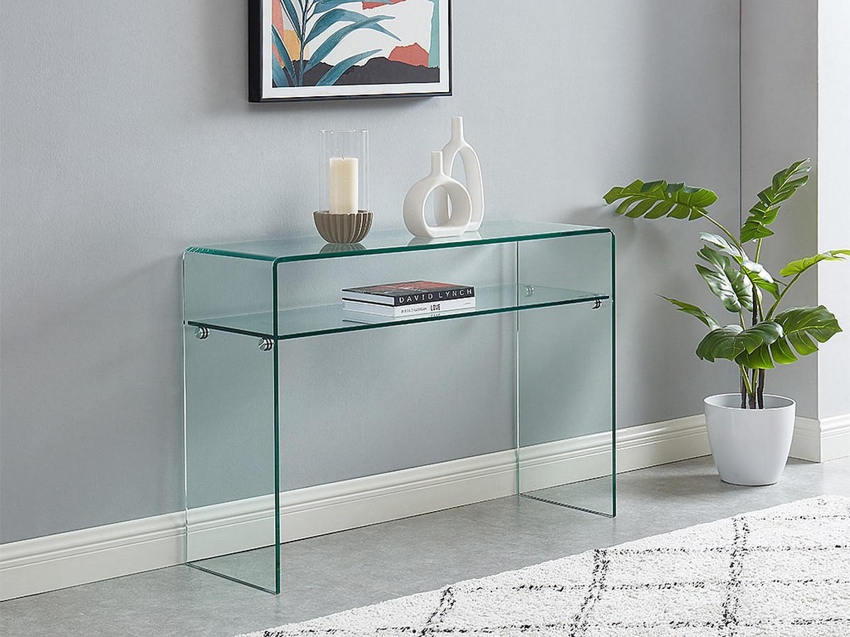 KONSOLENTISCH - 110 cm x 35 cm - Glas - Transparent - STILEOS - Transparent, Glas (35/110/75cm) - Vente-Unique
